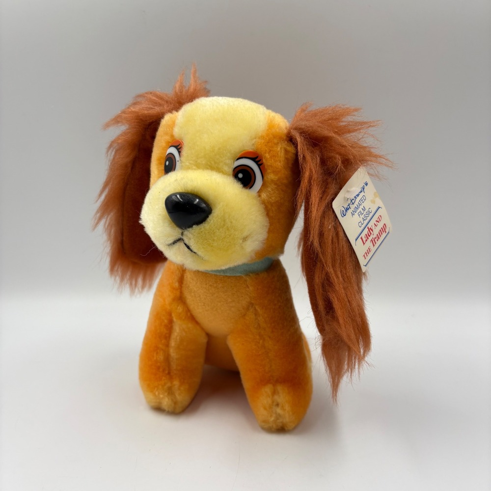Walt Disney Lady and the Tramp Plush Toy Vintage Orange Small NWT Lady Dog Korea